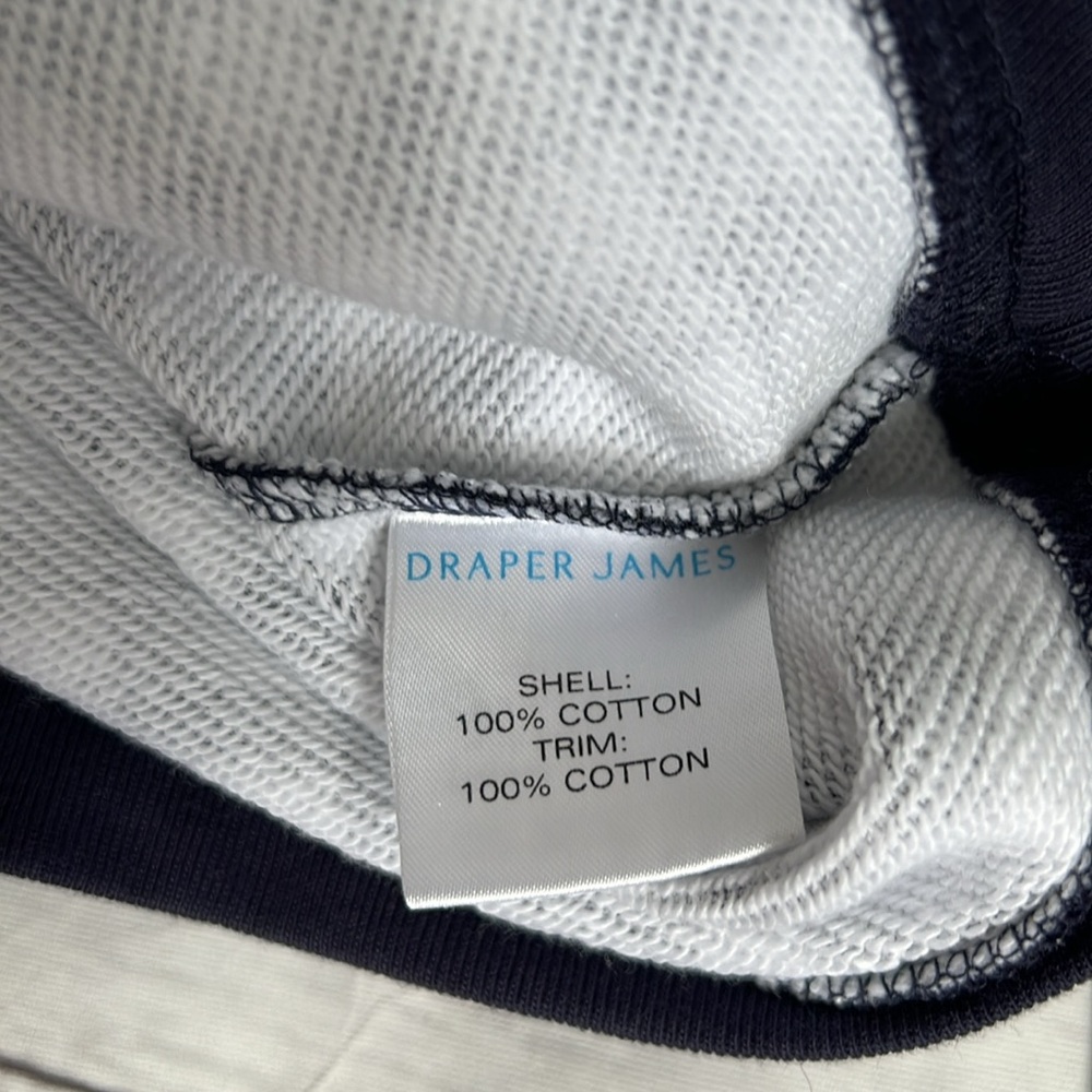 Draper James White/ Dark‎ Navy Blue Gingham Long Sleeve Sweatshirt Sz: Sm… - Picture 7 of 8